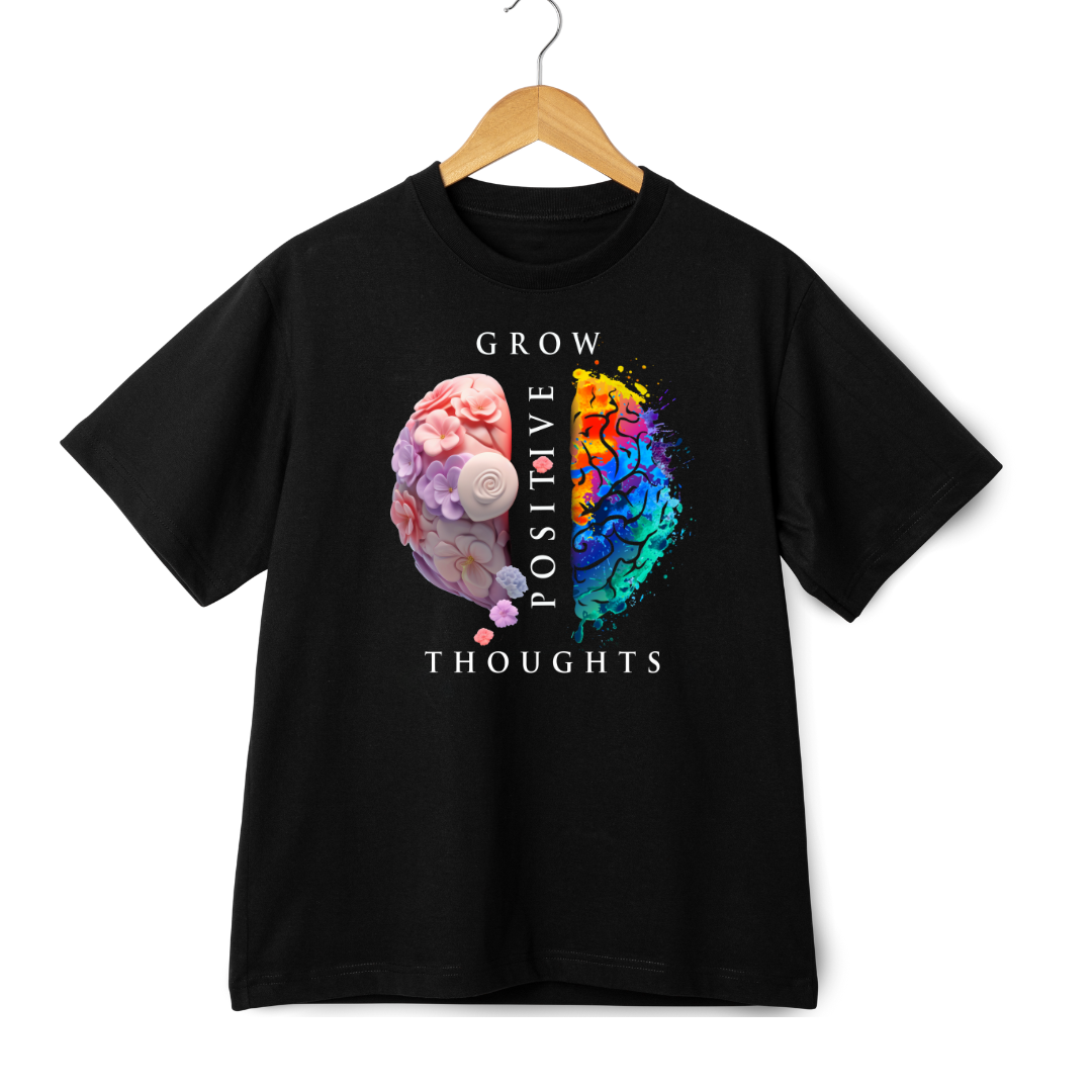 GROW POSITIVE THOUGHTS Unisex Over-sized T-shirt